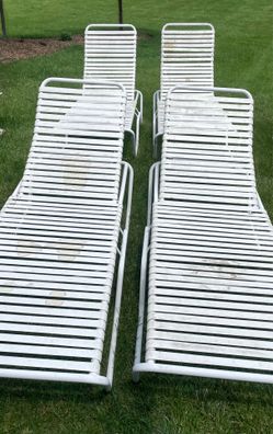 Outdoor Chaise Lounge Chairs, (4) - Stacking