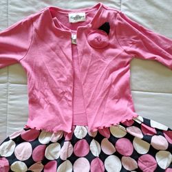 Girls 2 -piece polka dot dress and jacket