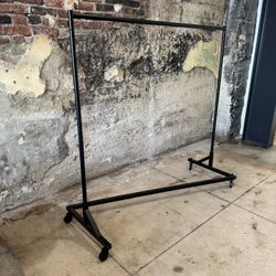 Black Metal Rolling Garment Rack