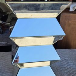 Z GALLERIE Faceted Mirror End Table
