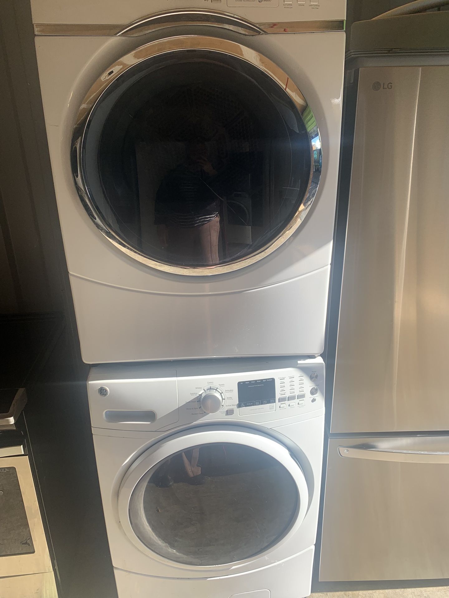 GE Electric Front Load Washer And Dryer Set Stackable