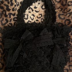 vintage black lace ruffle small handbag purse 