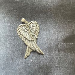 Unique Sterling Silver Wings of Happiness Charm or for Necklace 