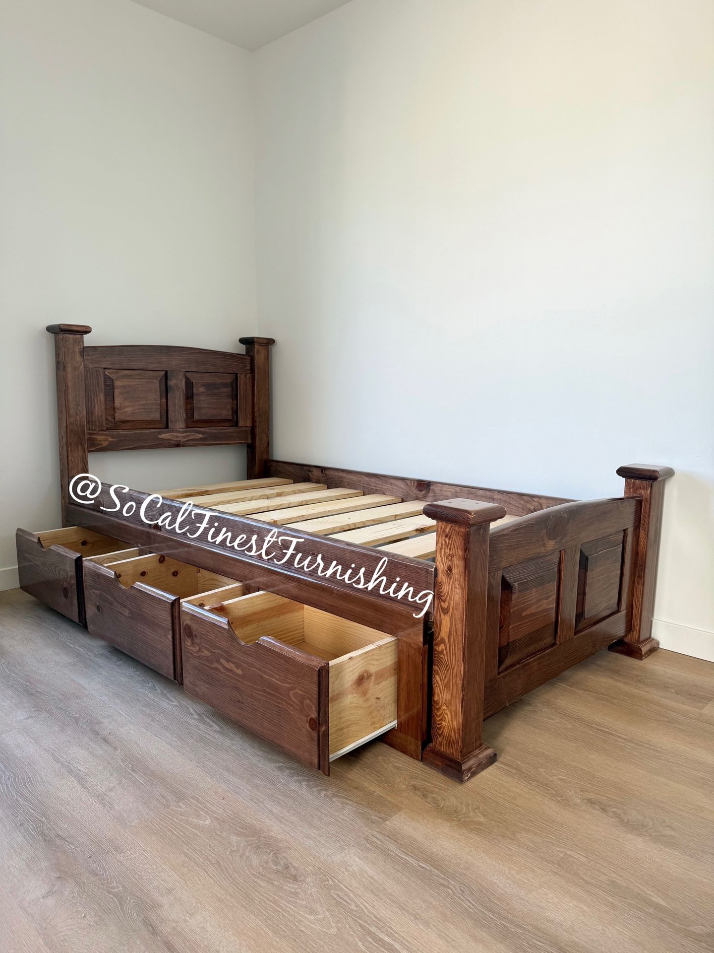 New Twin Bed With Drawers- No Mattress