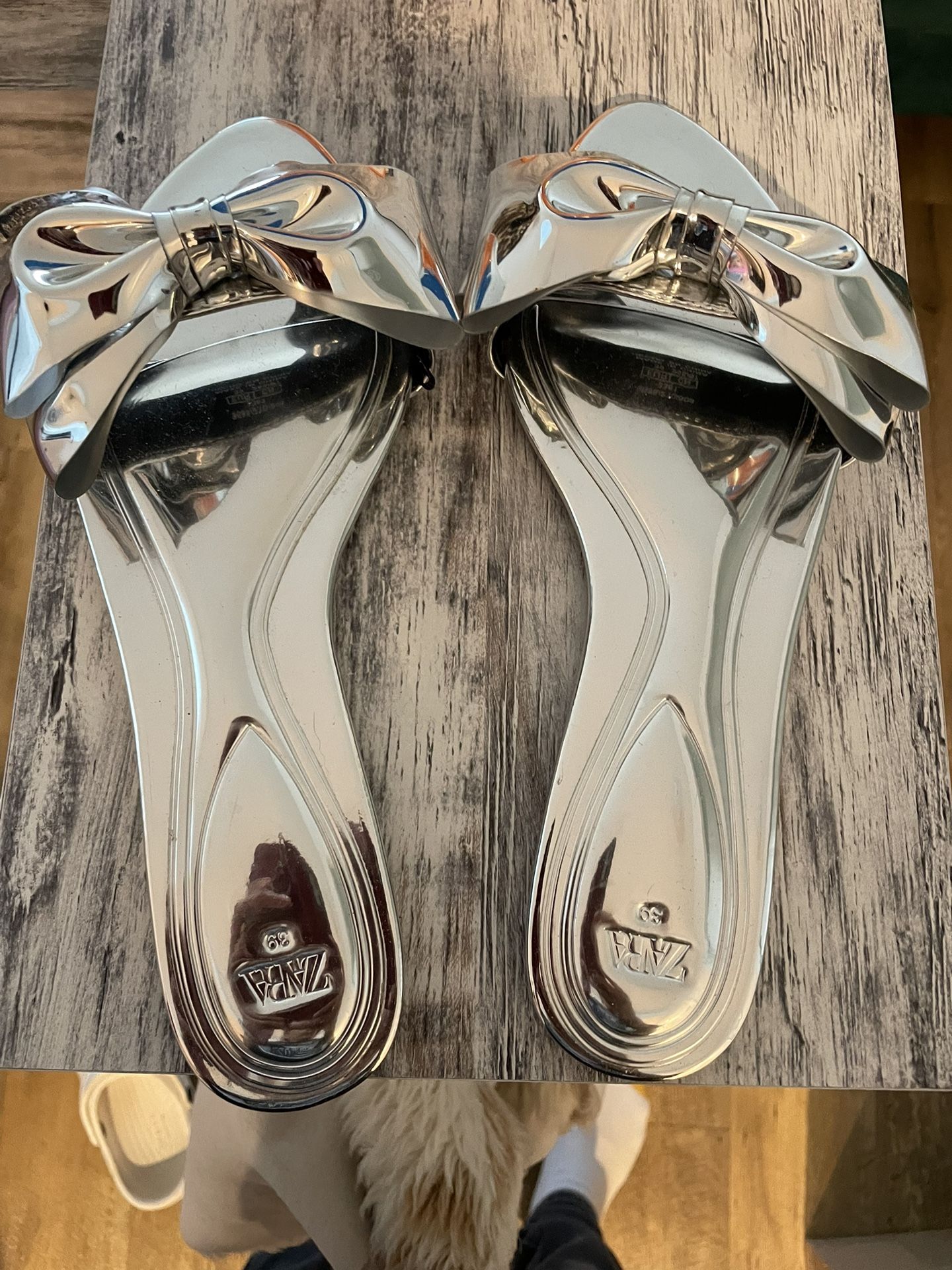 Chrome Silver ZARA sandals 