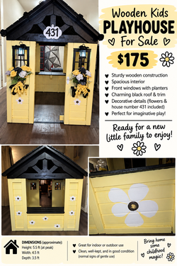Custom wooden childrens playhouse