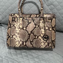 Michael Kors DILLON Embossed Leather Top Zip Medium EW Satchel with Wallet