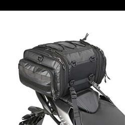 Rhinowalk Motorcycle Tail Bag Expandable Motorcycle Travel Luggage 26L Waterproof All Weather/Trunk/Rack Bag with Sissy Bar Straps-Black