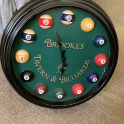 Tavern & Billiards Clock
