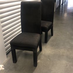 Velvet High Back Dining Room Chairs. 2.