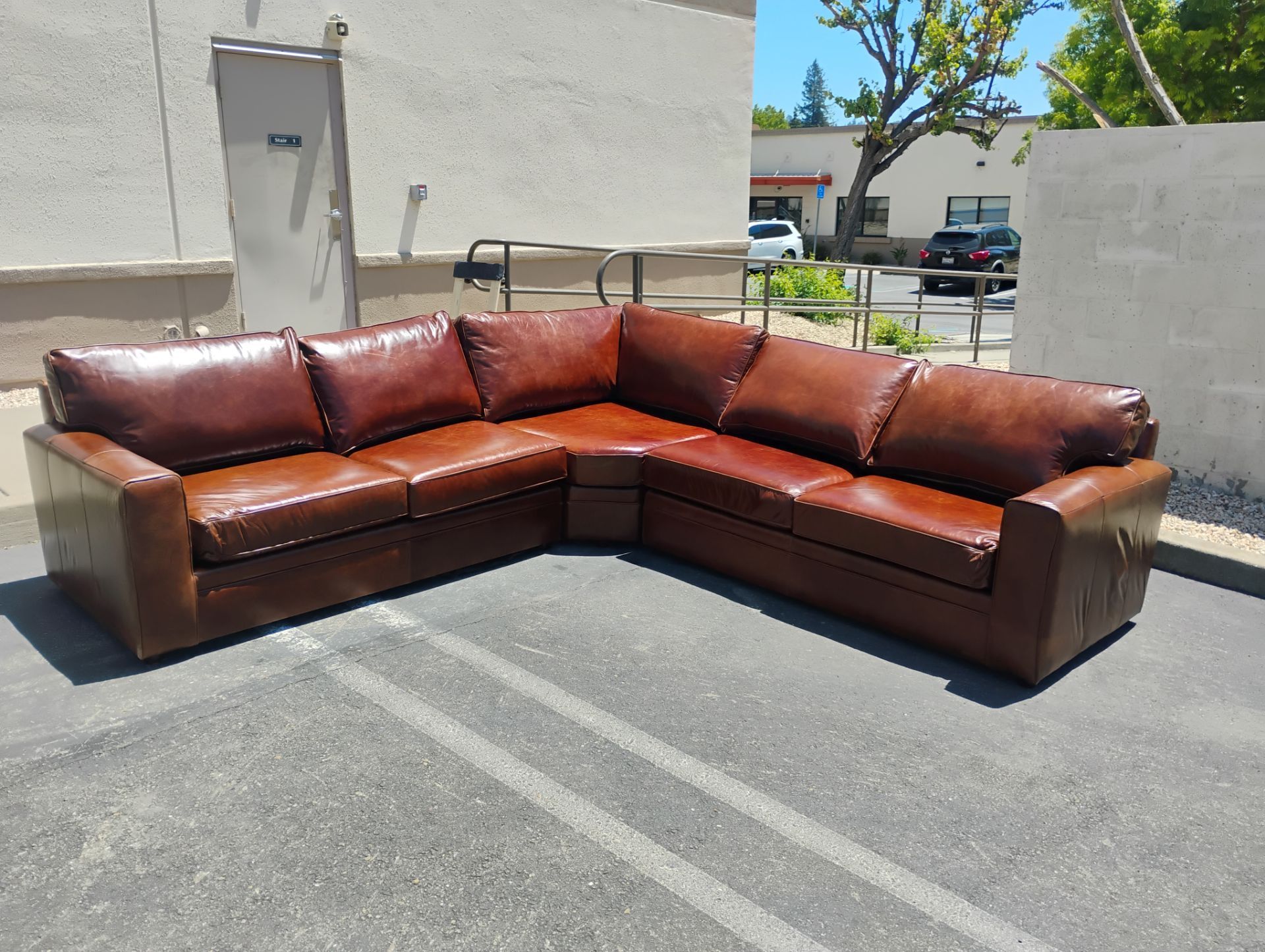 WILLIAM SONOMA PEARCE SQUARE ARM 3 PIECE SECTIONAL