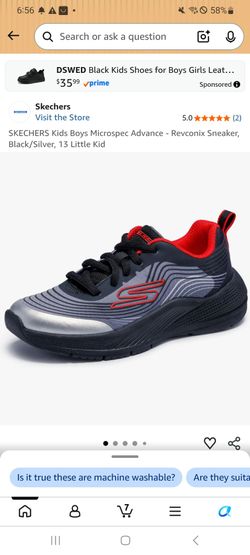 SKECHERS Kids Boys Microspec Advance - Revconix Sneaker, Black/Silver