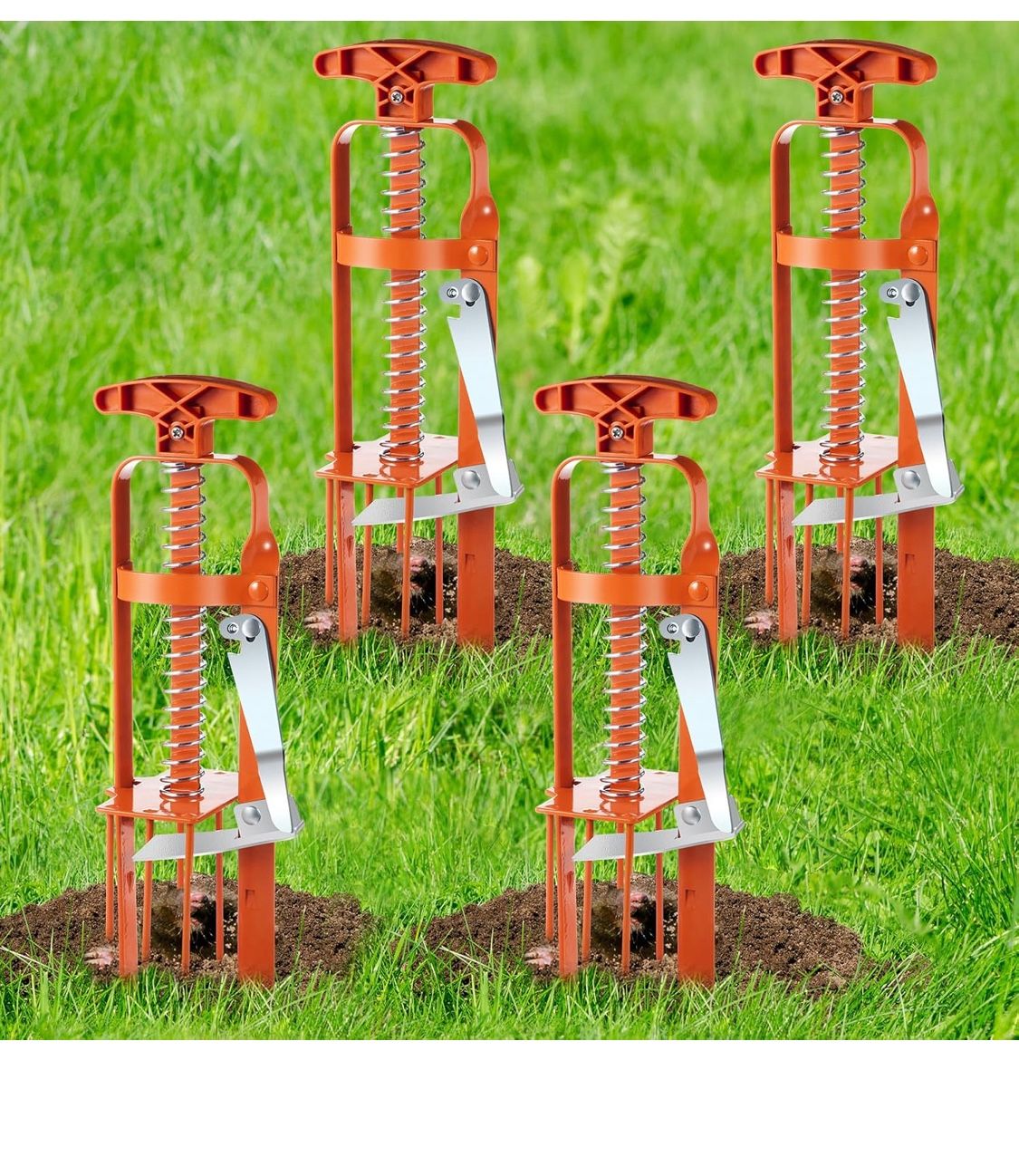 Mole Trap for Lawns, Plunger Style Mole Killer, Alloy Steel Mechanical Gopher Vole Traps, Gopher Trap for Outdoor Yard Garden, Easy Quick Capture and