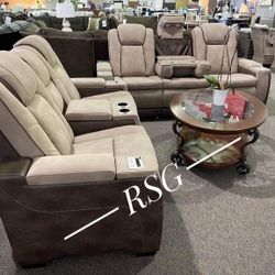 Power Reclining Sofa, Loveseat, Recliner Color Options ❤️No Needed Credit Check 💛 $39 Down Payment with Financing1849