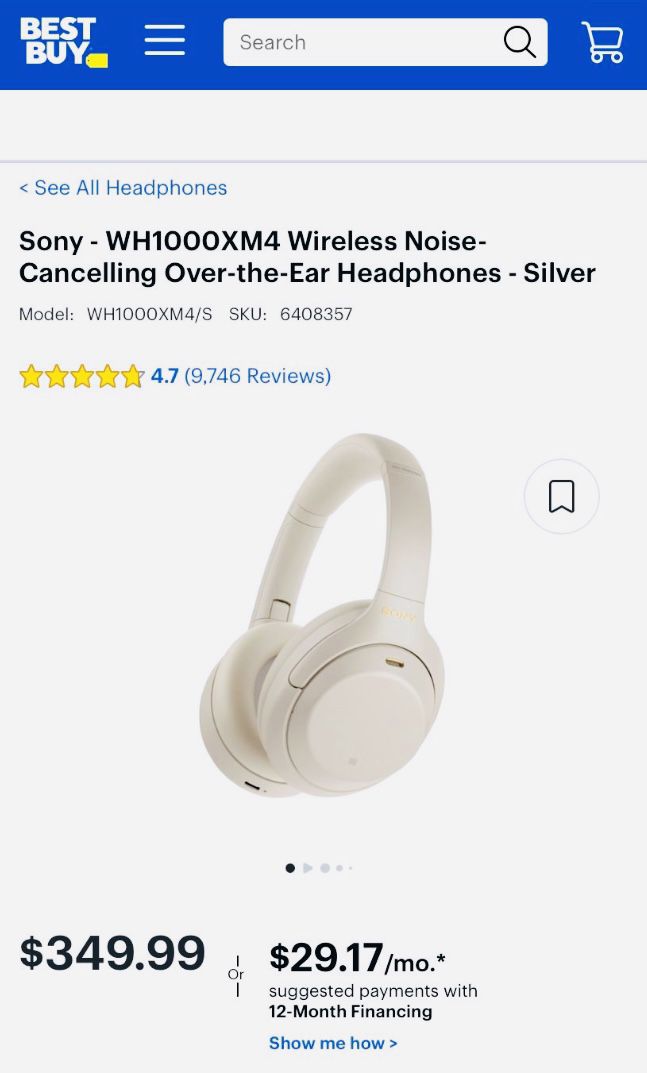 Sony Wireless Bluetooth Noice Cancelling Headphones