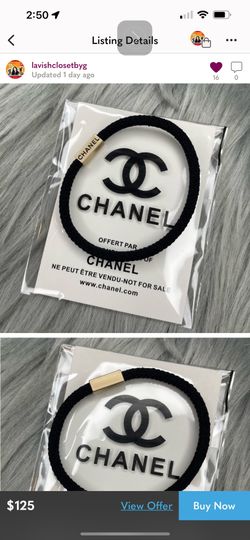 Sold Out Chanel Hair Tie In Pink Or Black