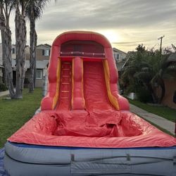bounce house waterslide pool pick up and drop off