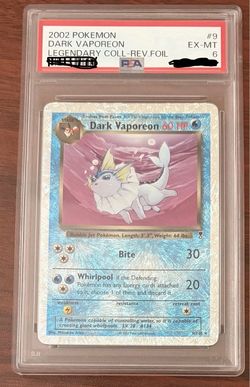 Dark Vaporeon PSA 6 Legendary Collections Reverse Firework Holo