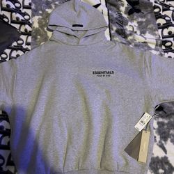 2024 Essentials Fleece Hoodie Light Heather Grey