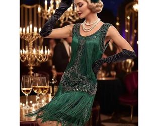 1920s evening dress embroidered with sequins