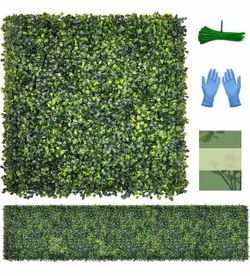 12 Pieces Artificial Greenery Boxwood Privacy Fence Screen