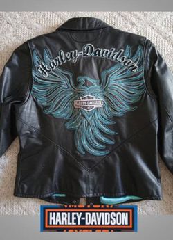 Harley-Davidson leather embellished jacket women size XL