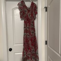 Maxi Dress Red Floral