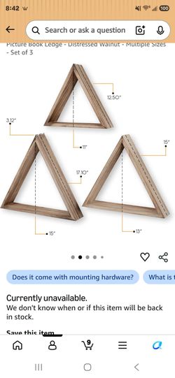 Wall Mount Triangle Wooden Box Geometric Floating Shelf Display