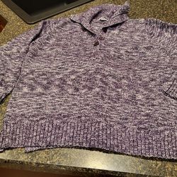Women 2XL Croft & Barrow purple mottled rolled-neck heavy sweater Lot 109