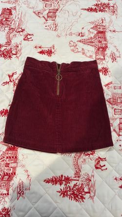 Burgundy Corduroy Skirt with zipper– Girls’ Size 8/8A