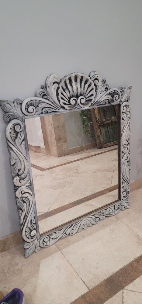 Antique Wood Carved Mirror