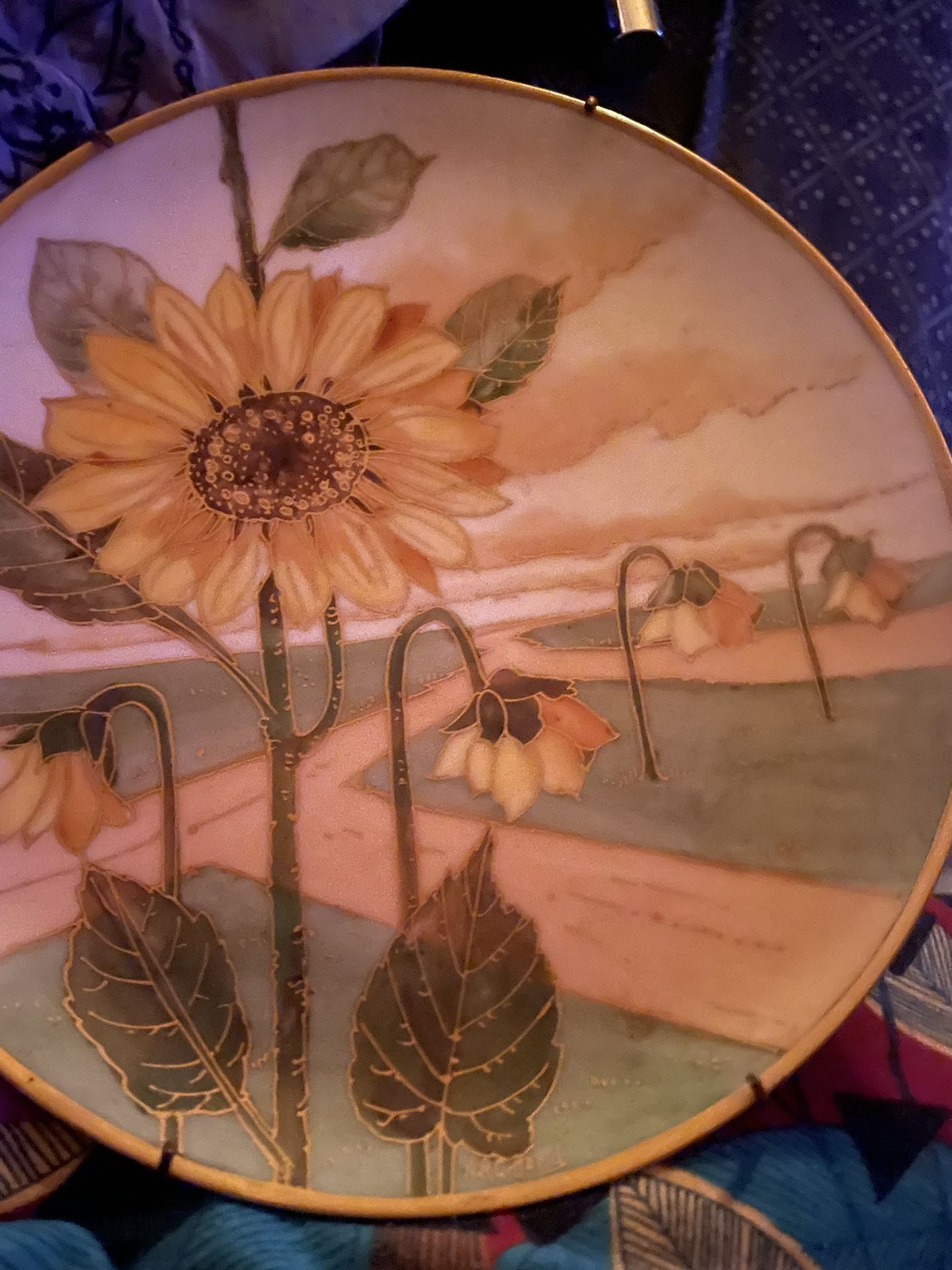 Limoges Sunflower Cabinet Plate