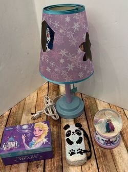 Disney Frozen Kid’s Lot Lamp, Snowglobe, Jewelry Box