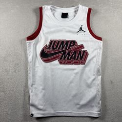 Nike Jumpman Youth Size M 10-12 White #23 Michael Jordan Jersey Air Jordan #2832