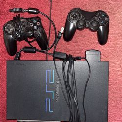 PS2, 2 Controllers, Cords, Memory Card & Games 