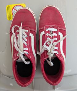 Vans Red and White Sneakers Size Youth 4