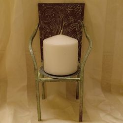 Iron Chair With Candle 