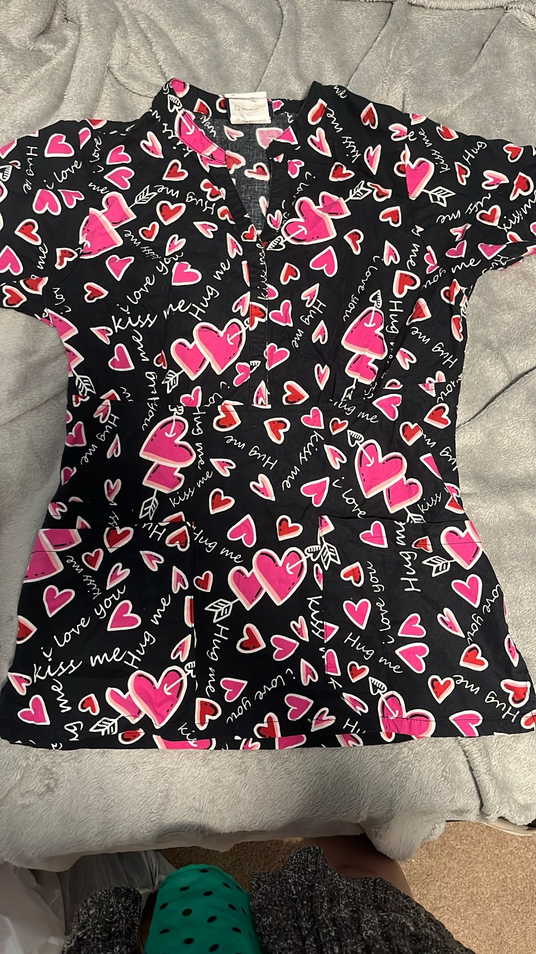 Valentines Day Scrub Top