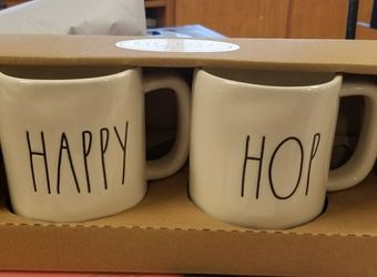 Rae Dunn happy hop mugs