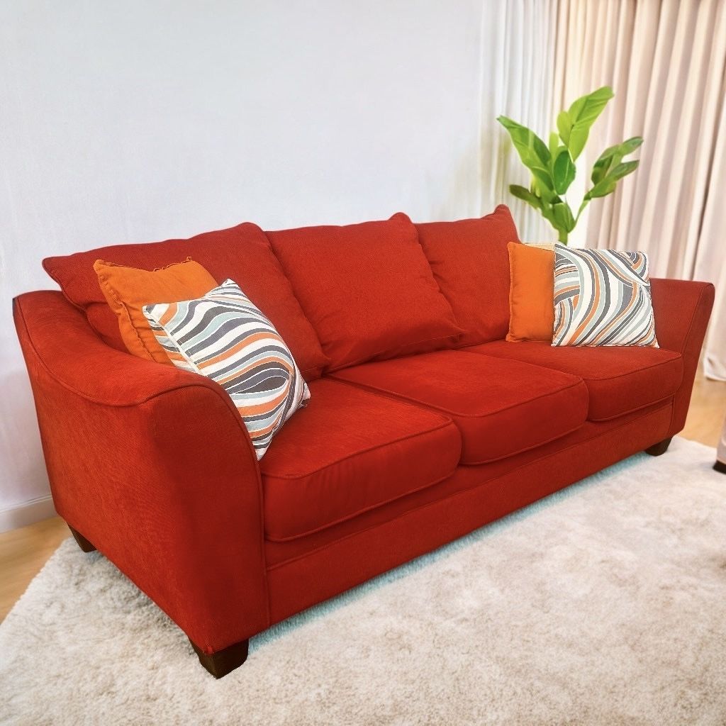 Red Santa Monica 96” Modern 3 Seater Sofa by Rooms To Go