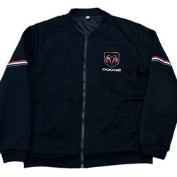 Dodge Fleece Men’s Small Black Full Zip Red Logo Jacket Outdoor Casual