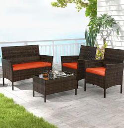 NEW 4-Piece Wicker Patio Furniture Set