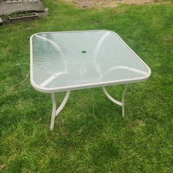 Glass Top Patio Table