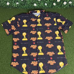 World's Strongest Man Retro Deadlift Button Up Shirt WSM Competition Large RARE