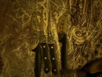 Kitchen Knife Set with Black Handles