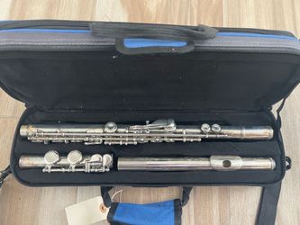 Open Hole Flutes C 16 Keys Silver Plated Flute Instrument for Beginner Kids Student with Carrying Case,Stand,Cleaning kit,Gloves