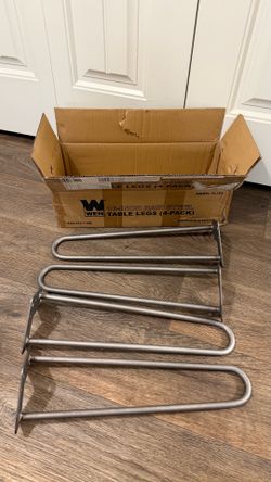 1/2 in. Dia 16 in. Mid-Century Modern Raw Steel Hairpin Table Legs