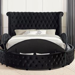 Brand New Black Queen Platform Storage Bed Frame (Available In Eastern King)