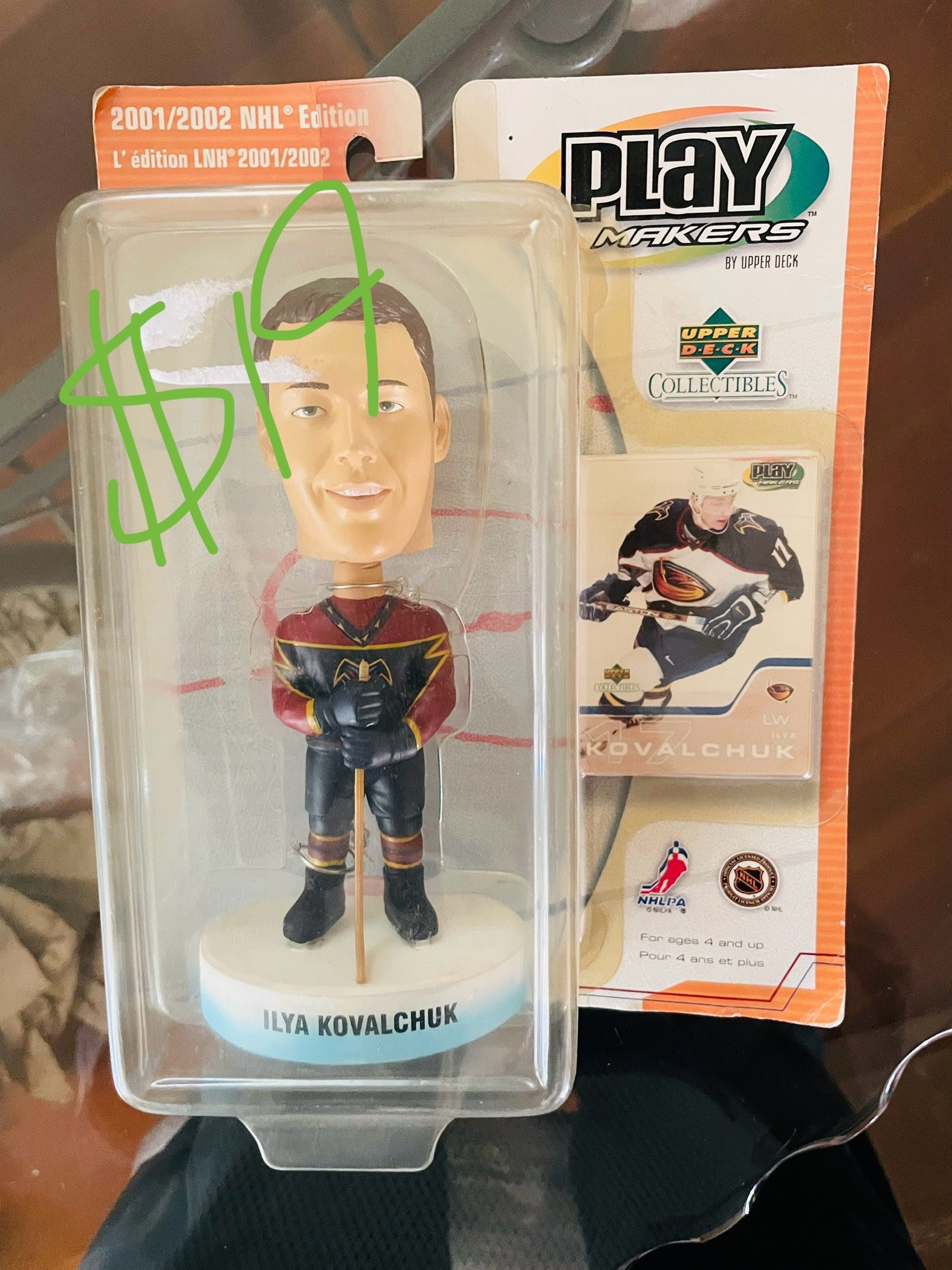 Vintage 2001 Ilya Kovalchuk Atlanta Thrashers Bobblehead With Card