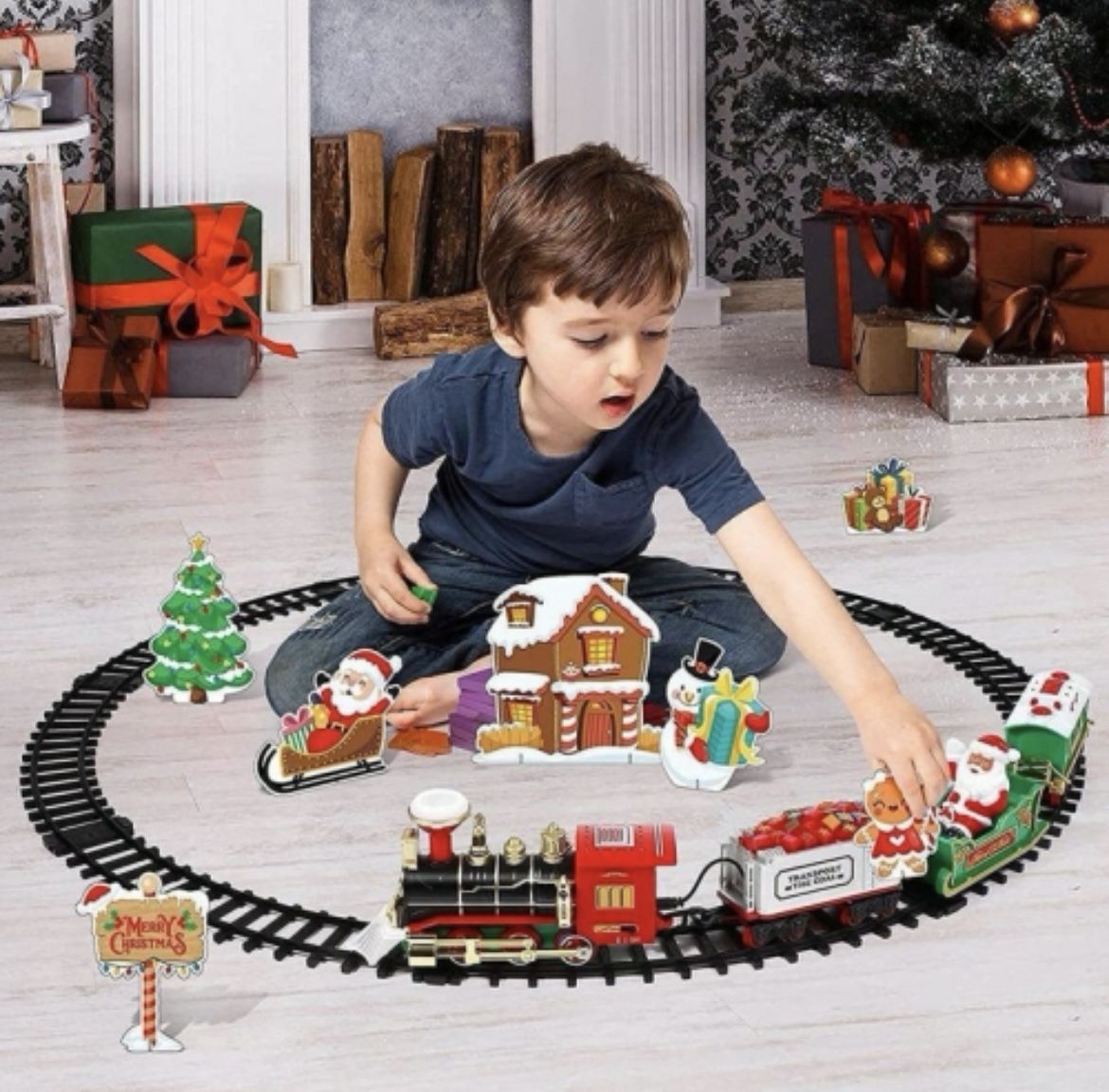 Electric Christmas Train Tree Decoration Rail Car Model(238-9)
